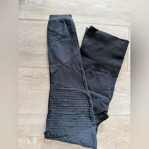 Spanx Grey Moto Textured Leggings